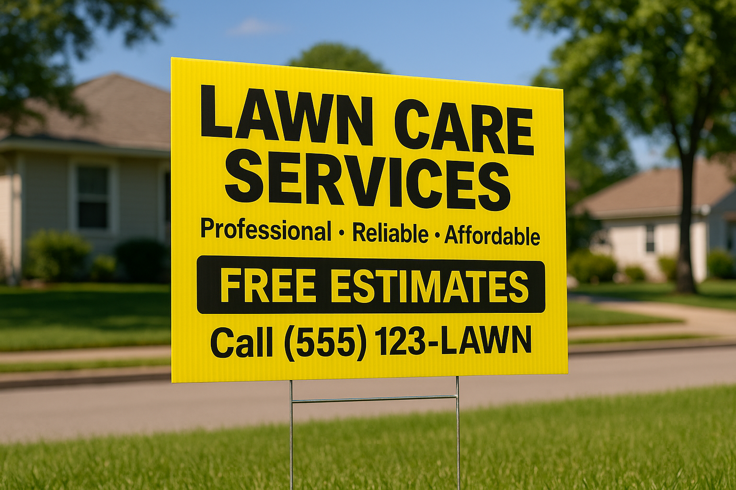 Coroplast sign advertisement yard sign