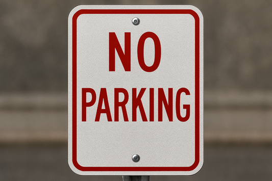 Reflective Aluminum Traffic Sign that says no parking