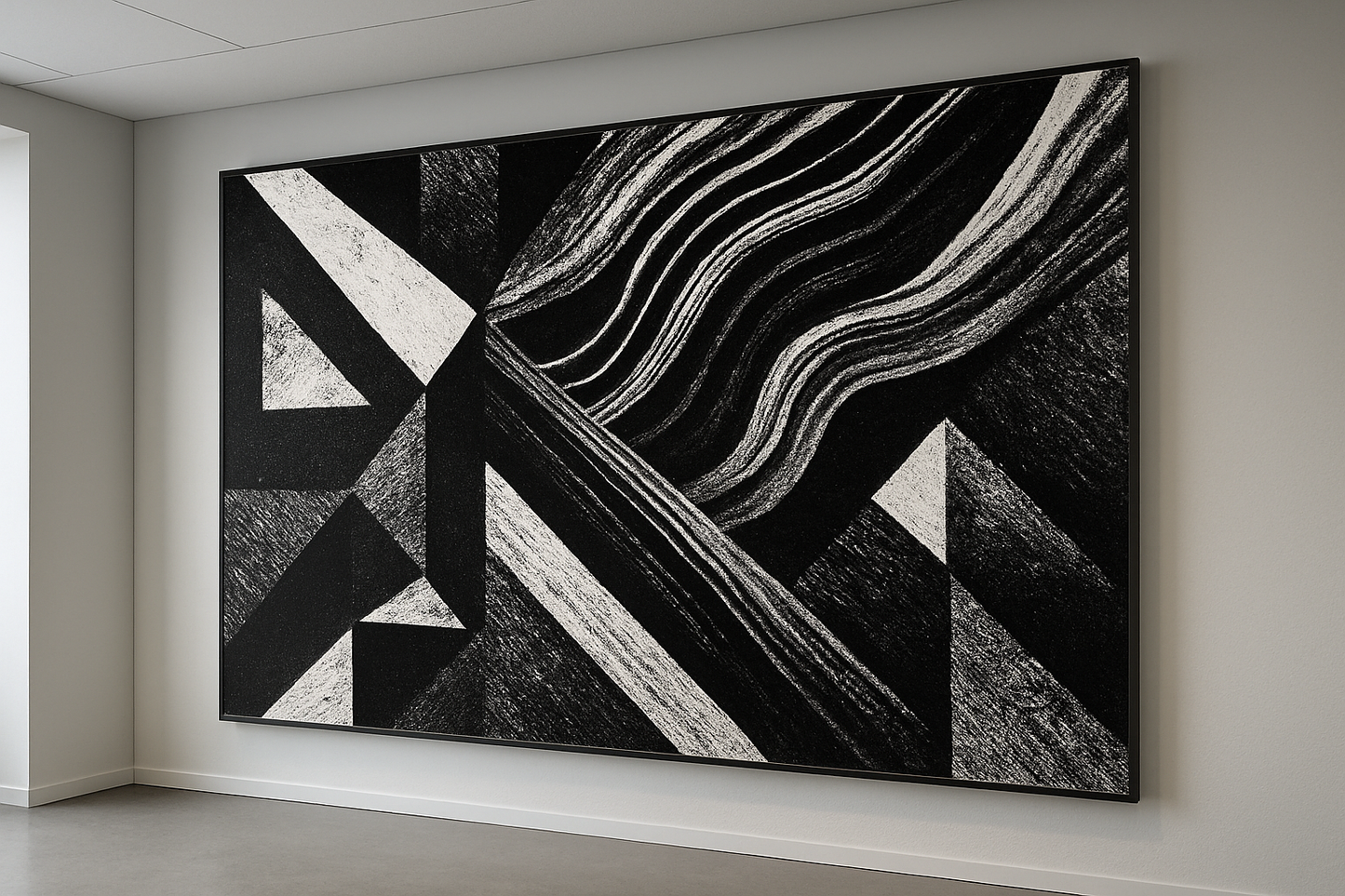 Wall mount Seg display the display should take up a large majority of a wall, and the image should be just a contrasting texture